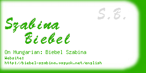 szabina biebel business card